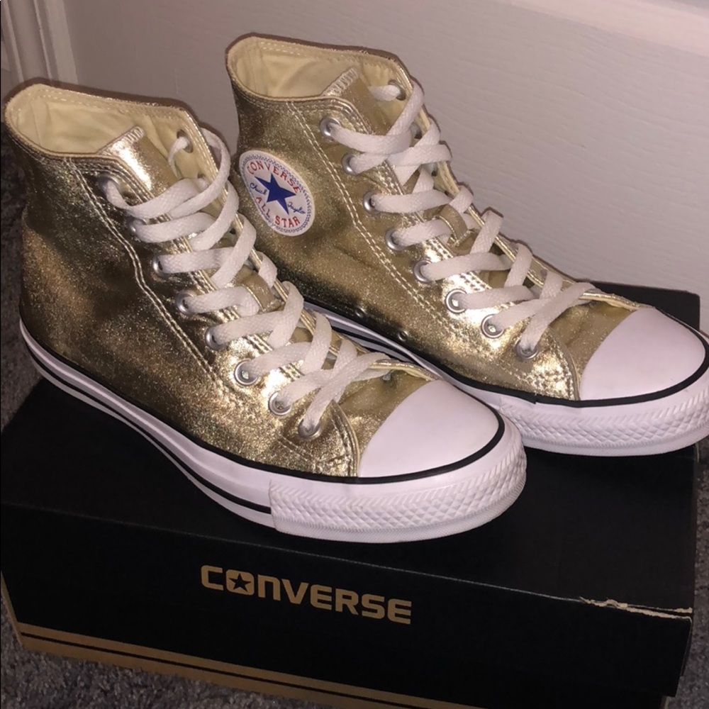 Gold Hightop Converse
